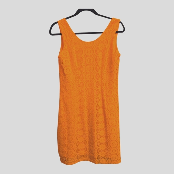 Laundry By Design Orange Lace Y2K Summer Dress Size 2 - Picture 2 of 4